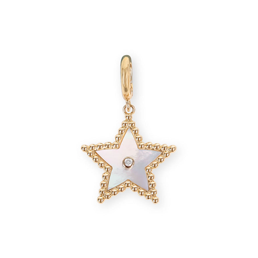 DIAMOND MOTHER OF PEARL STAR CHARM
