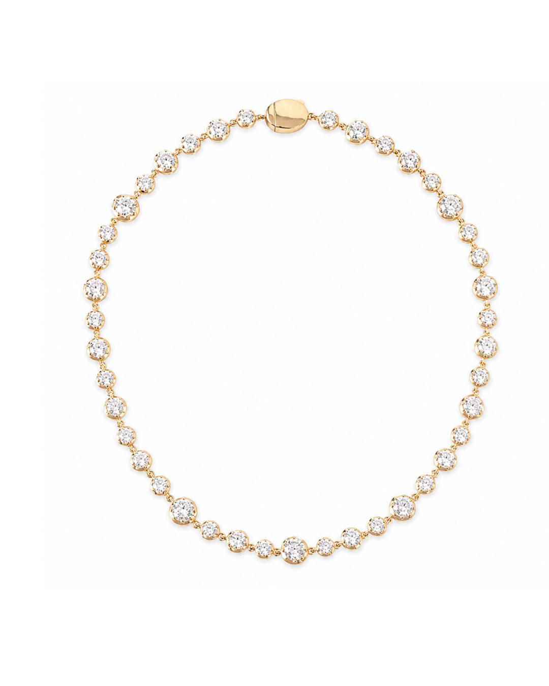 14K GOLD AND DIAMOND 10CT GEORGIAN SET TENNIS NECKLACE