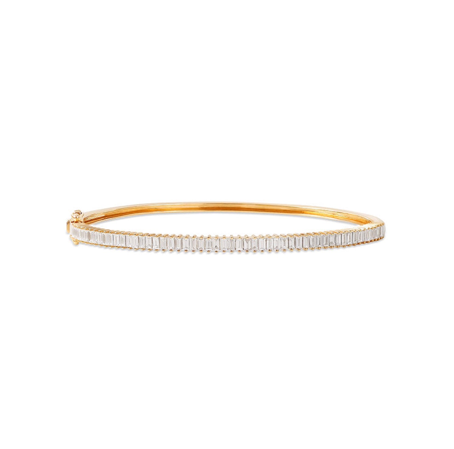 14K Gold Baguette Diamond Cora Bangle