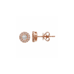 14K ROSE GOLD SLOANE BAGUETTE DIAMOND STUDS