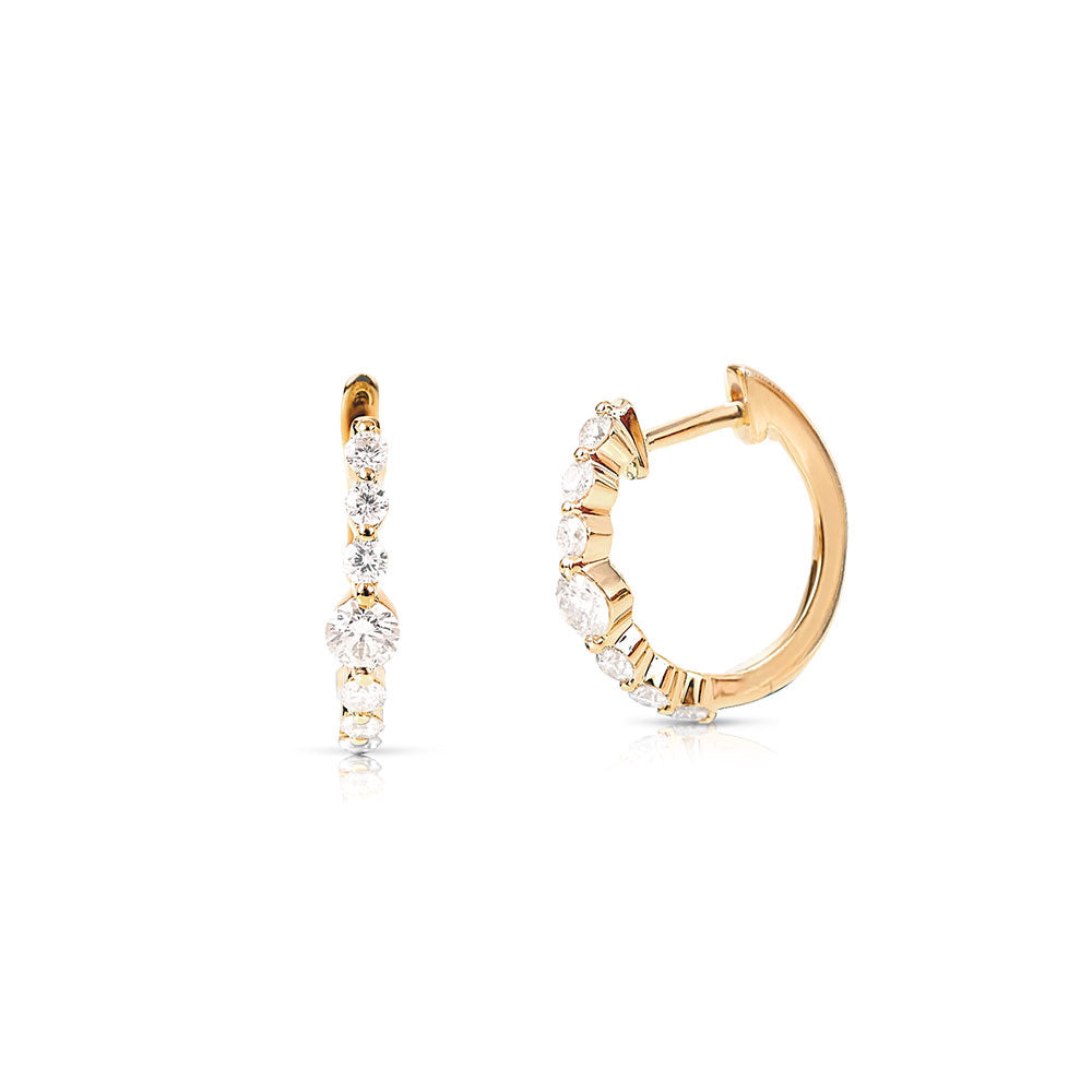 14K GOLD AND DIAMOND MAX HOOP EARRINGS