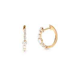 14K GOLD AND DIAMOND MAX HOOP EARRINGS