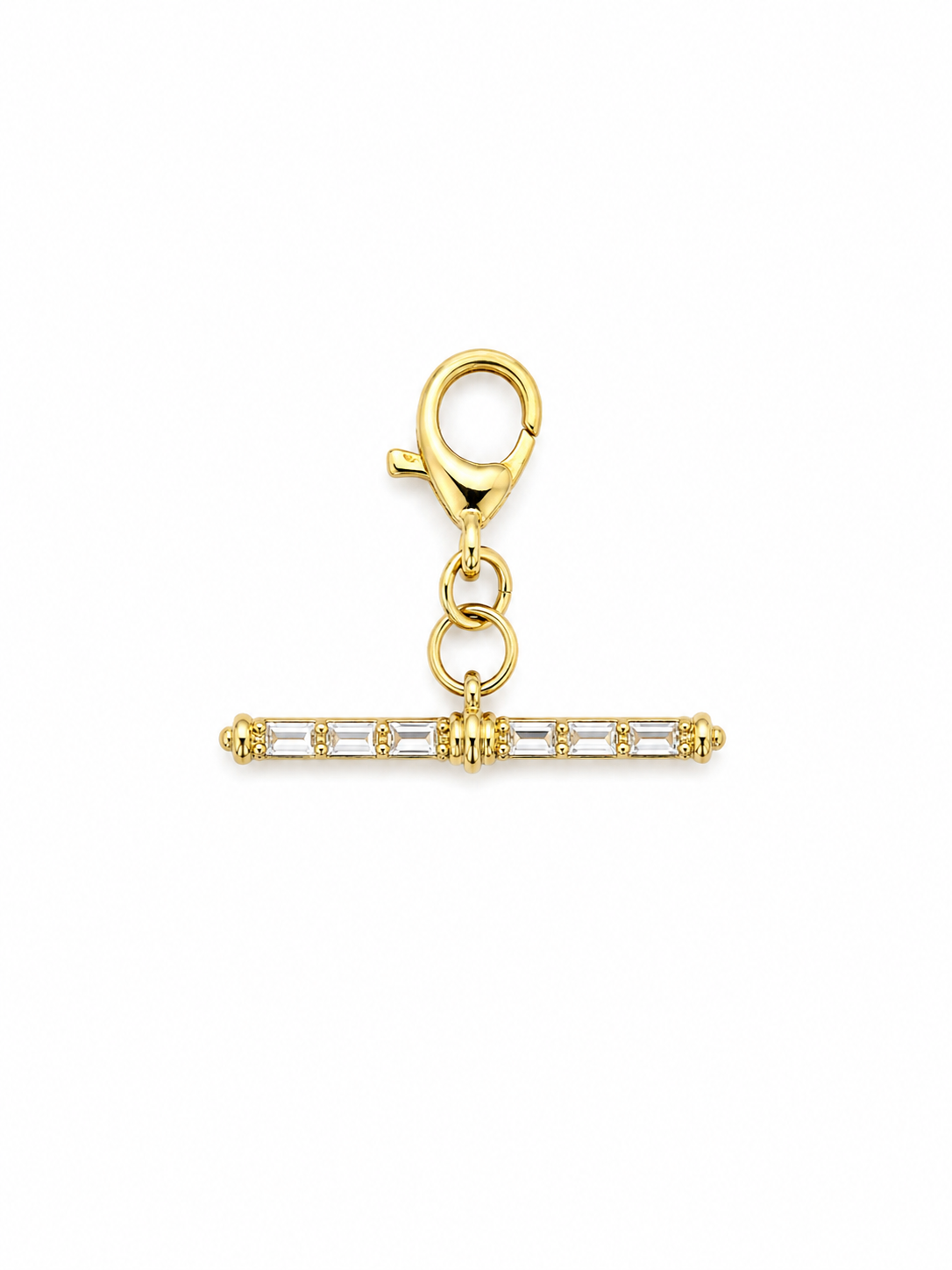 14K GOLD BAGUETTE DIAMOND TOGGLE CHARM