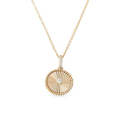 14K GOLD DIAMOND FLUTED NECKLACE
