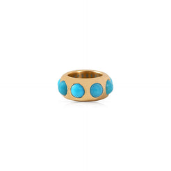 14K GOLD AND TURQUOISE ETERNITY RONDELLE