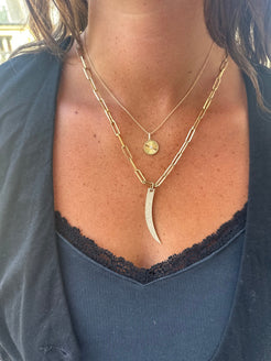 14K GOLD DIAMOND FLUTED NECKLACE