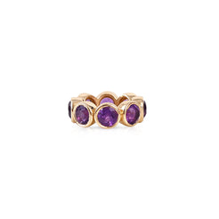 14K Gold Bezel Set Amythest Eternity Rondelle