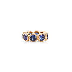 14K Gold Bezel Set Blue Sapphire Rondelle