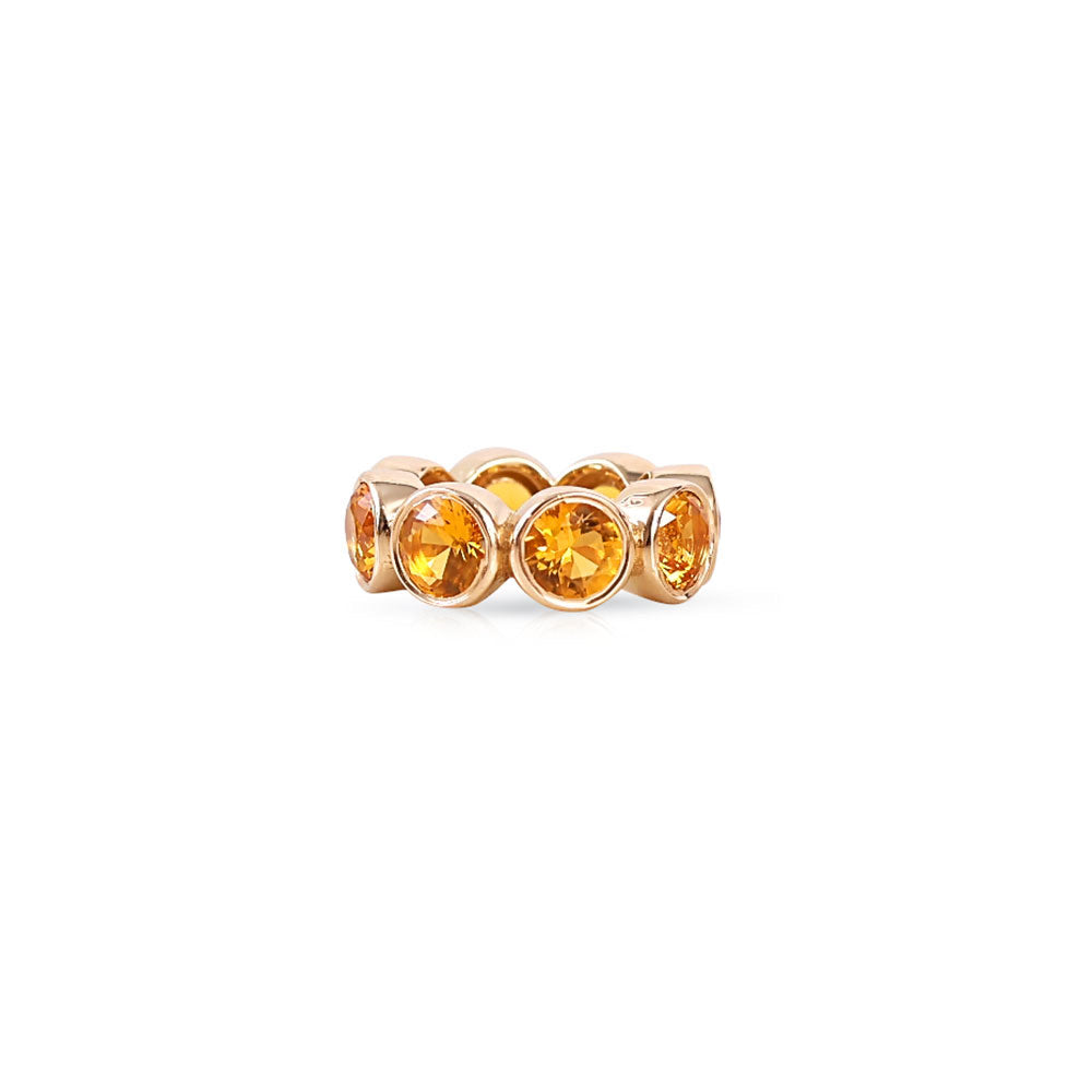 14K Gold Bezel Set Citrine Eternity Rondelle