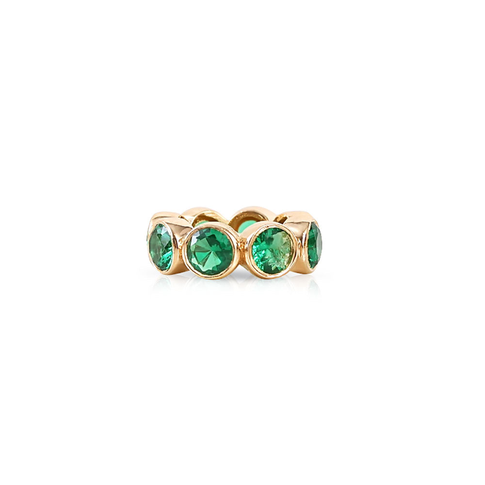14K Gold Bezel Set Emerald Eternity Rondelle