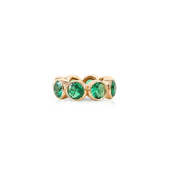 14K Gold Bezel Set Emerald Eternity Rondelle