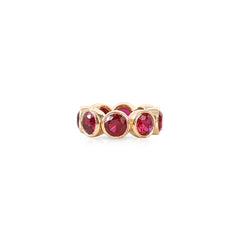 14K Gold Bezel Set Garnet Eternity Rondelle