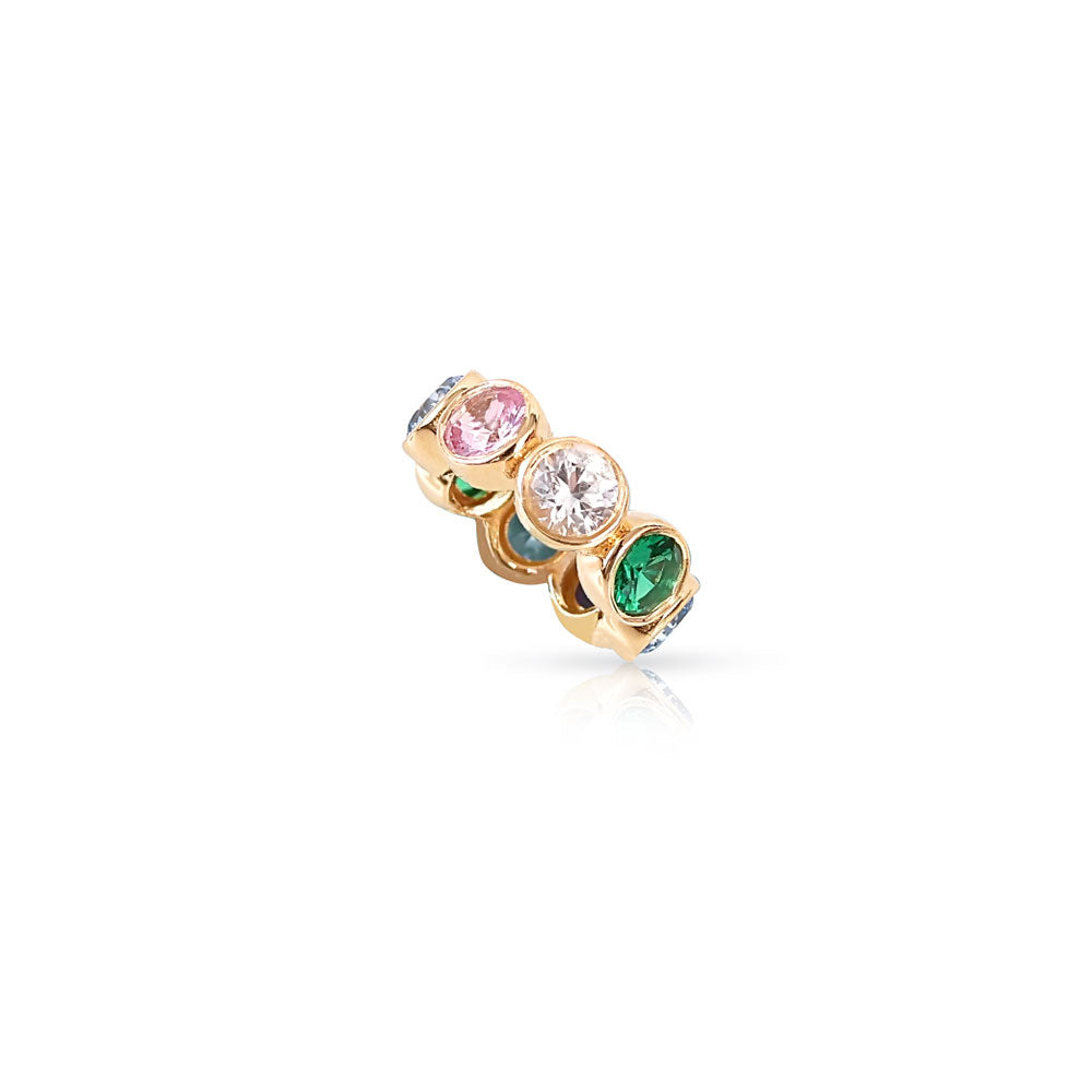 14K Gold Bezel Set Multi-Summer Rondelle