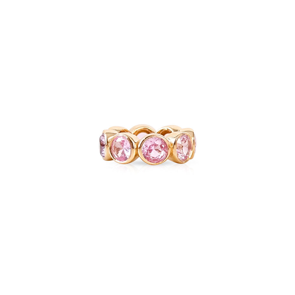 14K Gold Bezel Set Pink Topaz Eternity Rondelle