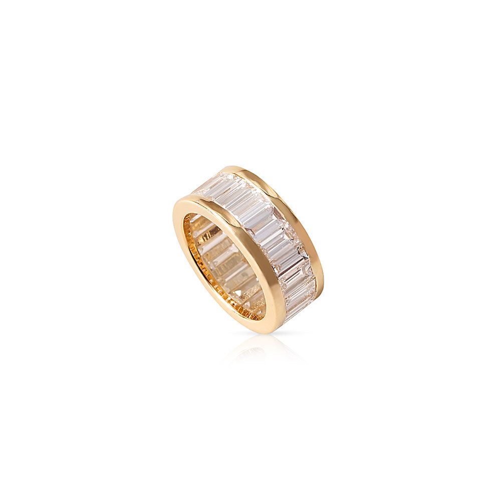 14K Gold Diamond Baguette Eternity Rondelle