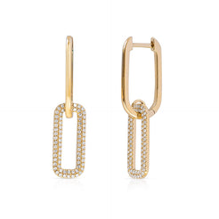 14K Gold Diamond Link Earrings