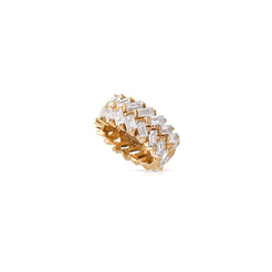 14K Gold Diamond Eternity Chevron Rondelle