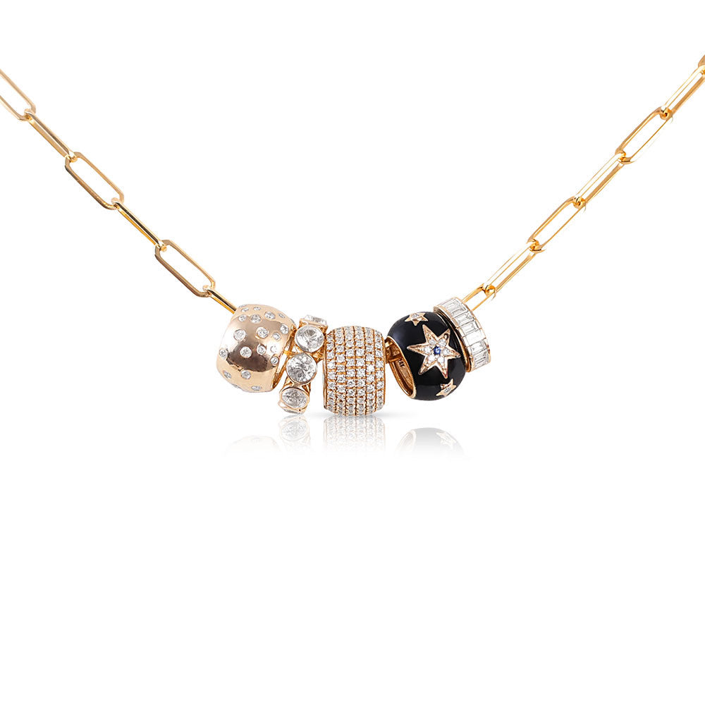 14K Gold Diamond Eternity Rondelles