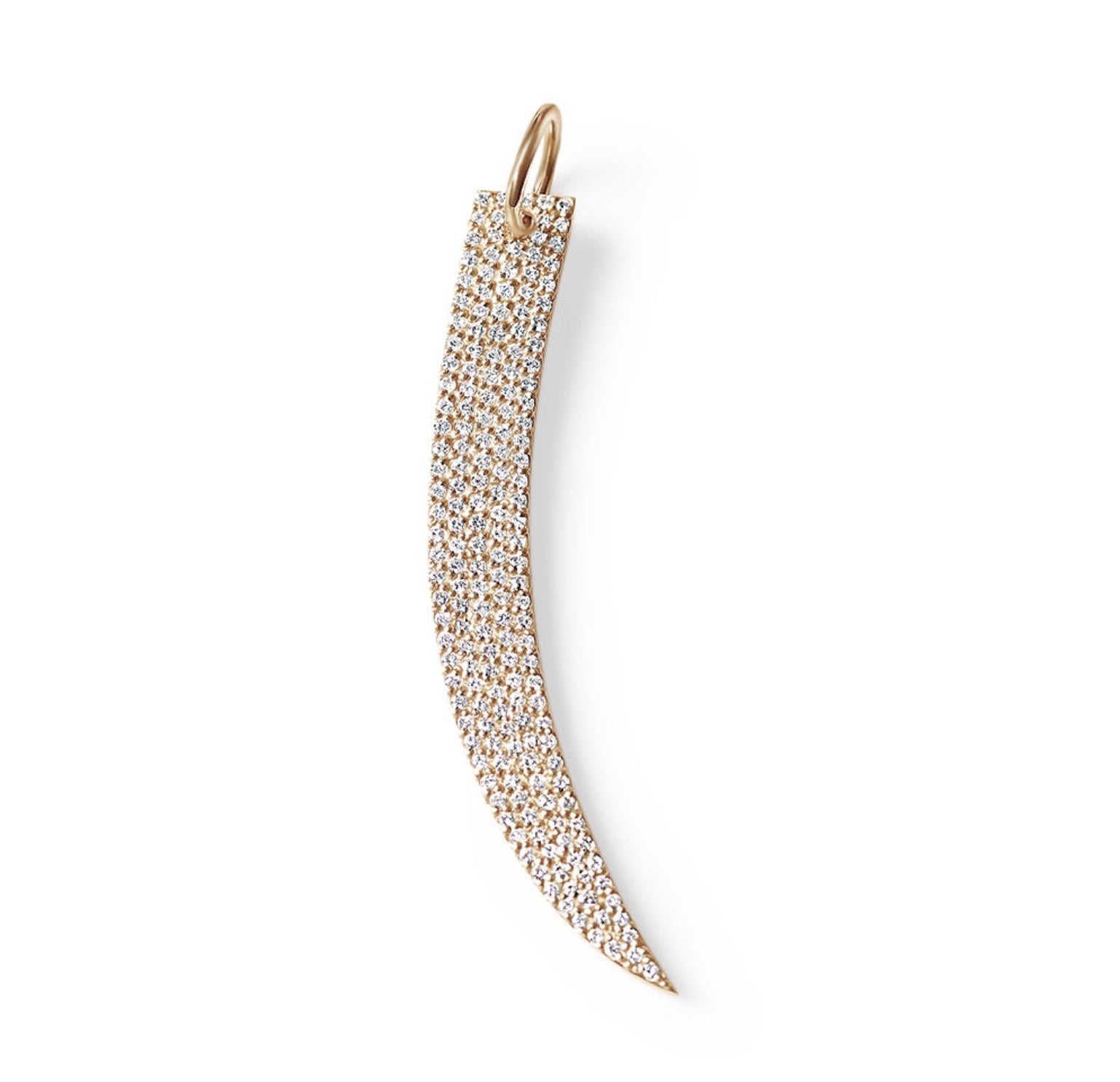 14K Solid Gold Diamond Tusk Charm