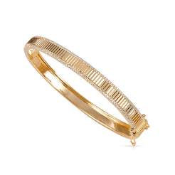14K Gold Fluted Diamond Ryan Bangle