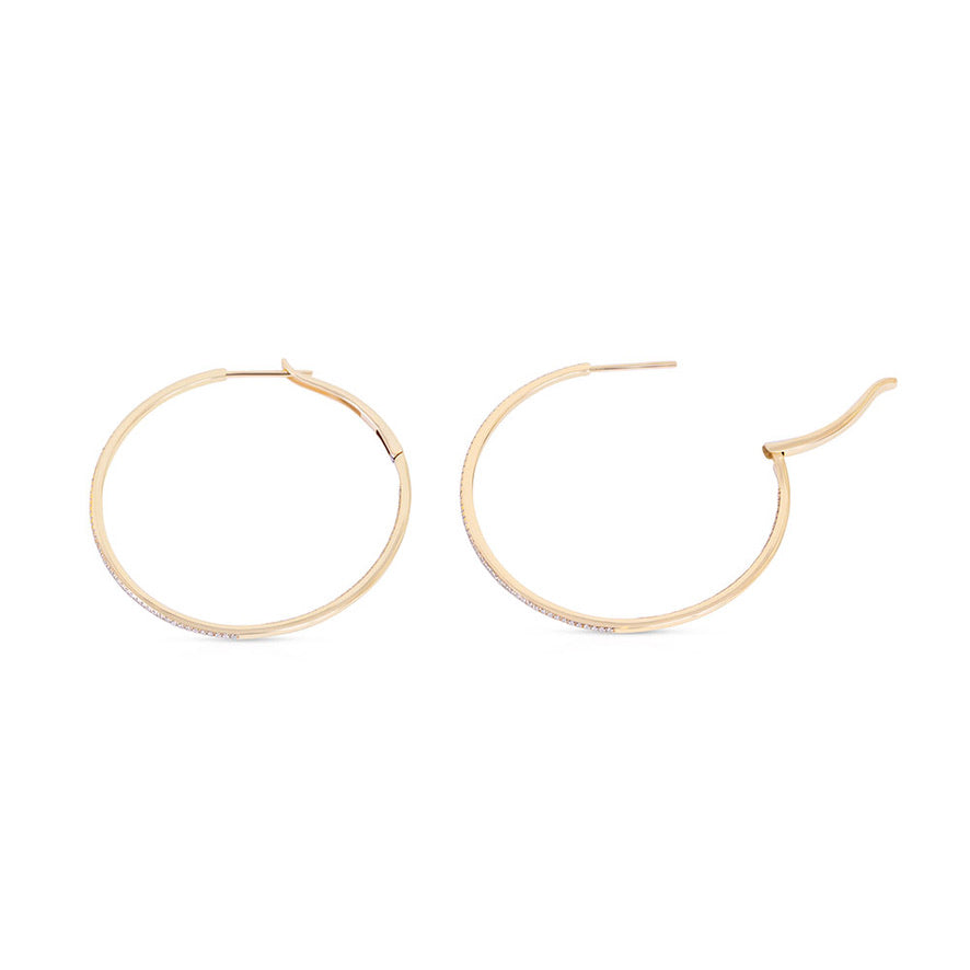 14K Gold and Diamond Amy Hoop Earrings