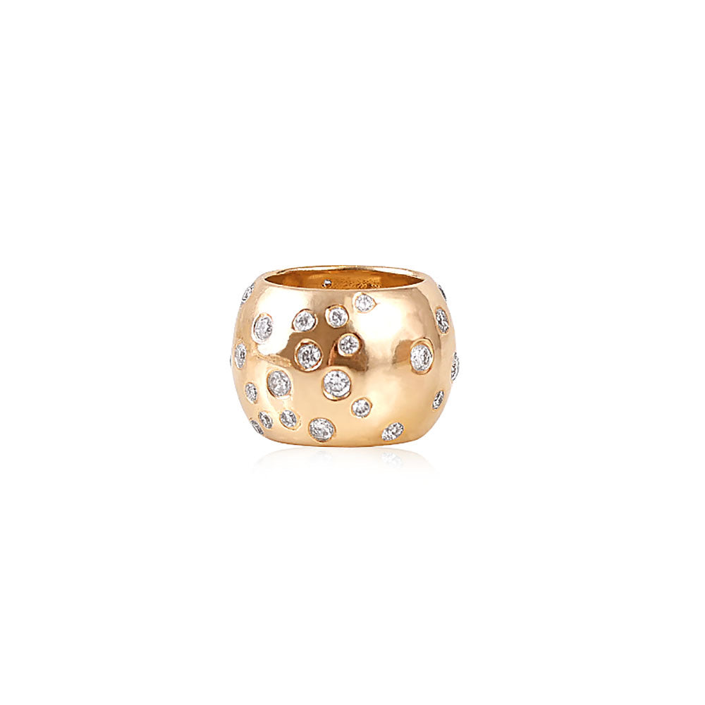 14K Gold and Scattered Diamond Rondelle