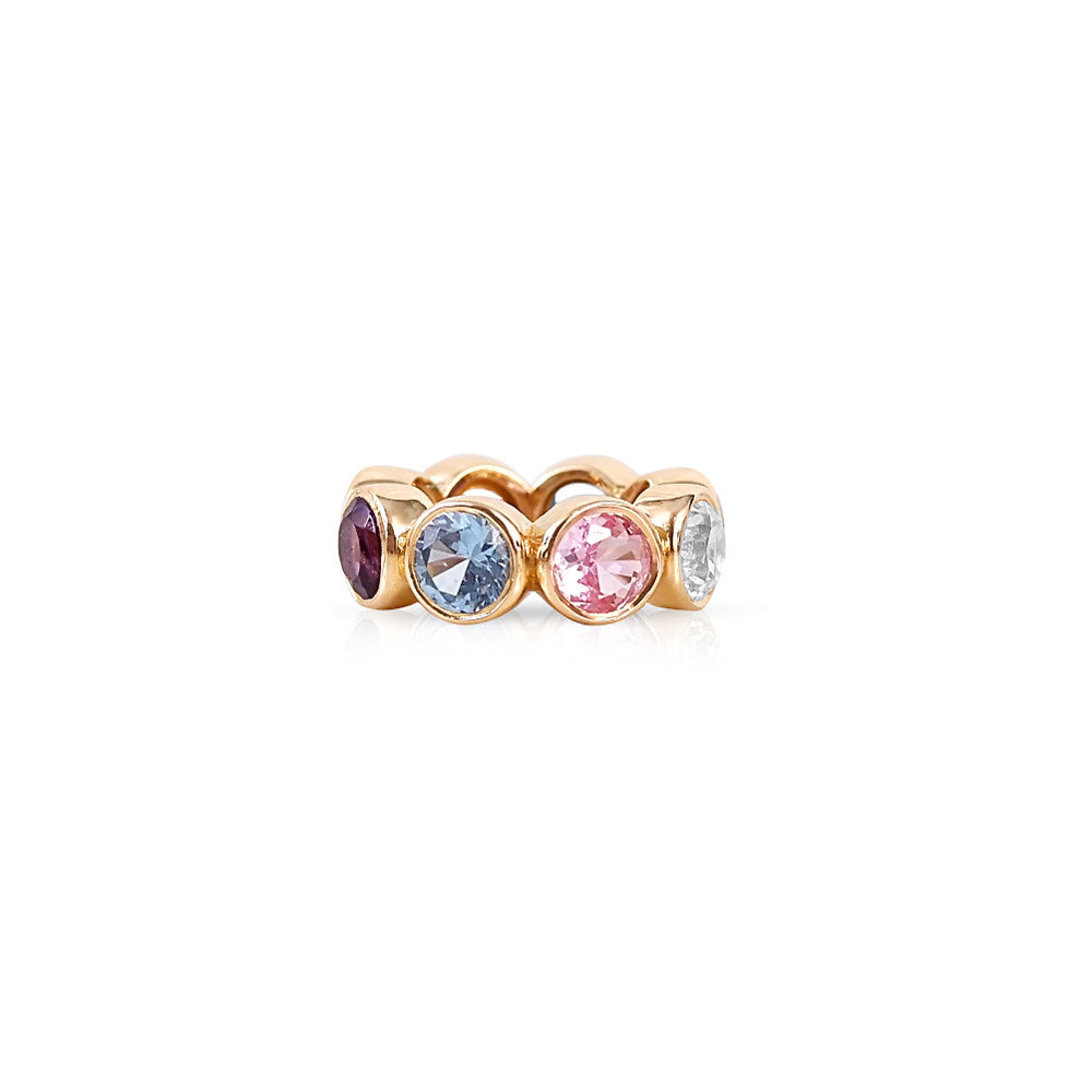 14K Solid Gold Bezel Set Multi-Spring Rondelle
