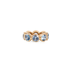 14K Solid Gold Bezel Set Pale Blue Topaz Eternity Rondelle