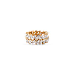 14K Solid Gold Diamond Eternity Chevron Rondelle
