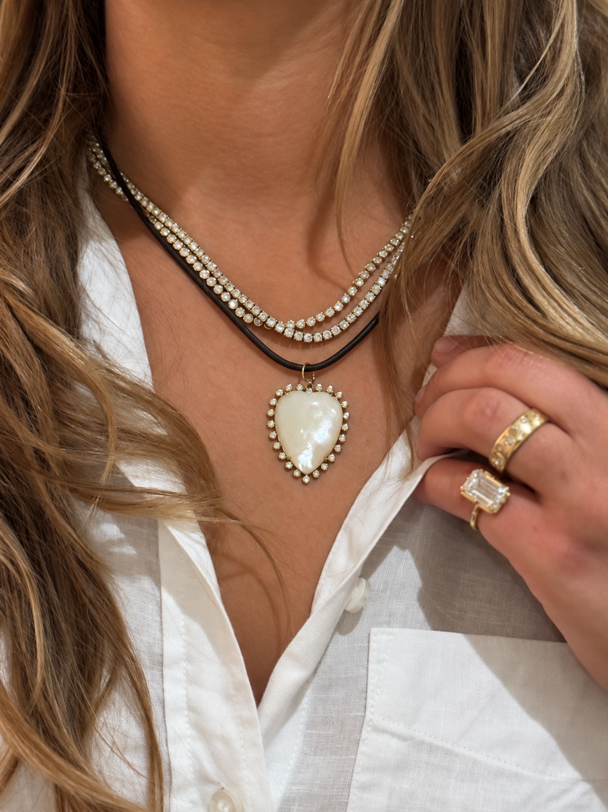Leather Cord Necklace with 14K Gold Clasp