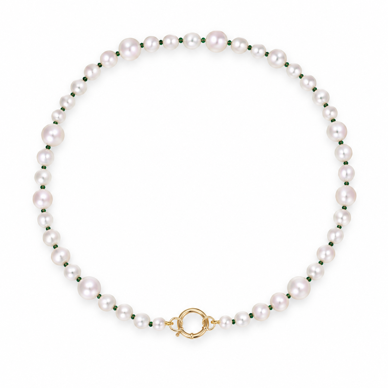 CULTURED WHITE PEARL MISMATCHED NECKLACE