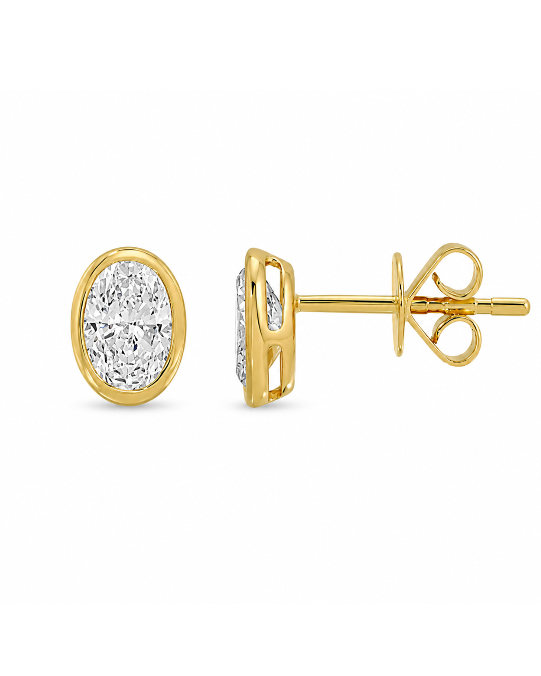 OVAL DIAMOND STUD EARRINGS