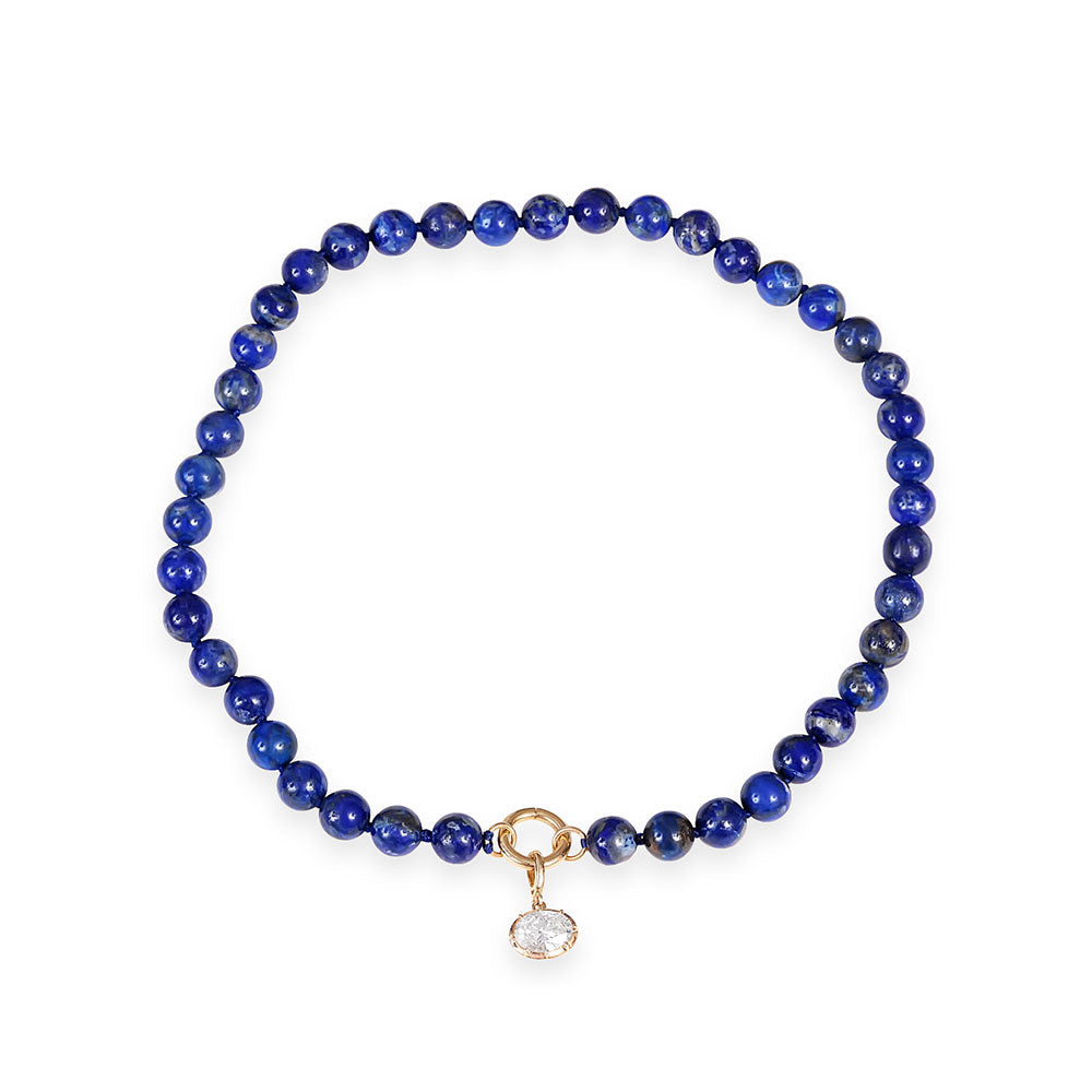 BEADED LAPIS NECKLACE