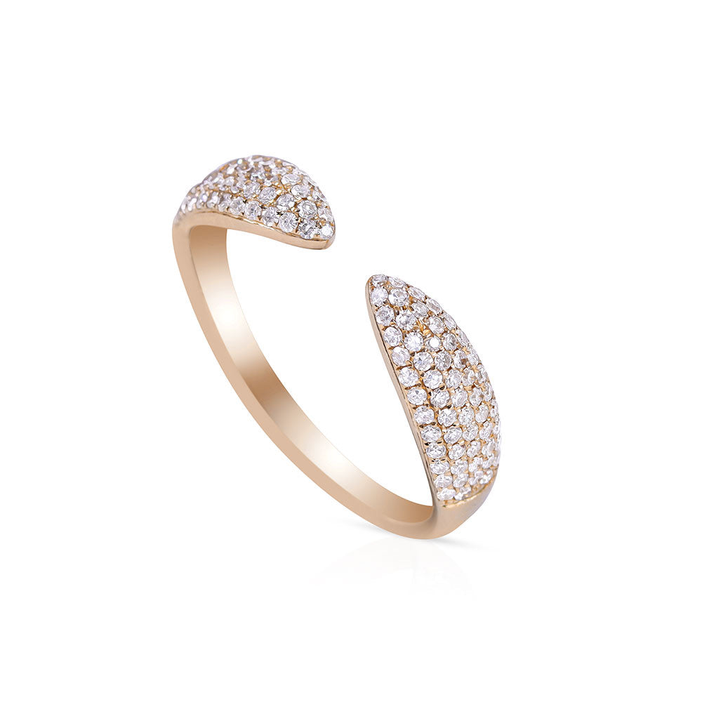 14K GOLD AND DIAMOND CLAW RING