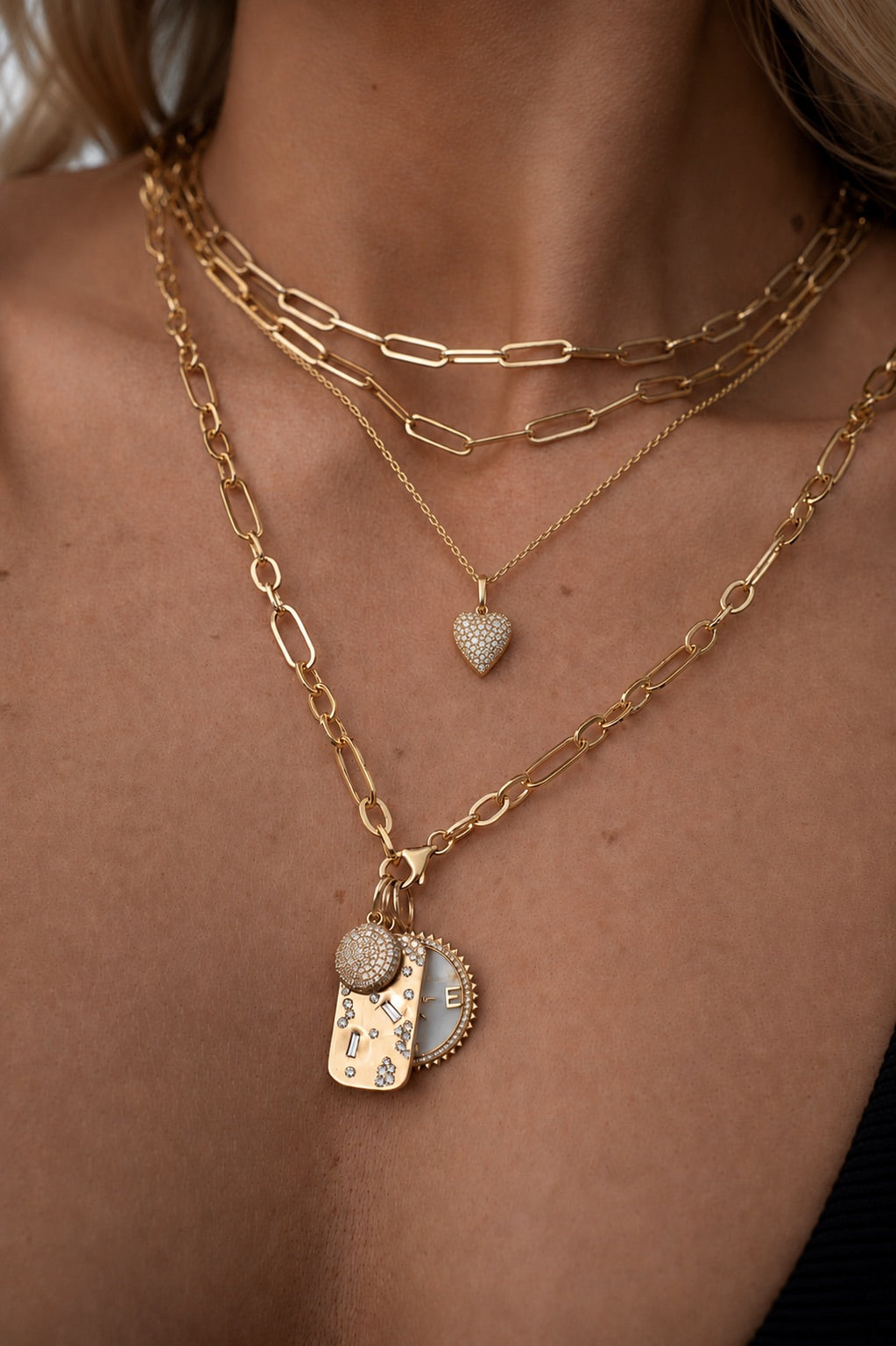 GAIA OVAL MULTI-LINK 14K SOLID GOLD PAPERCLIP CHAIN