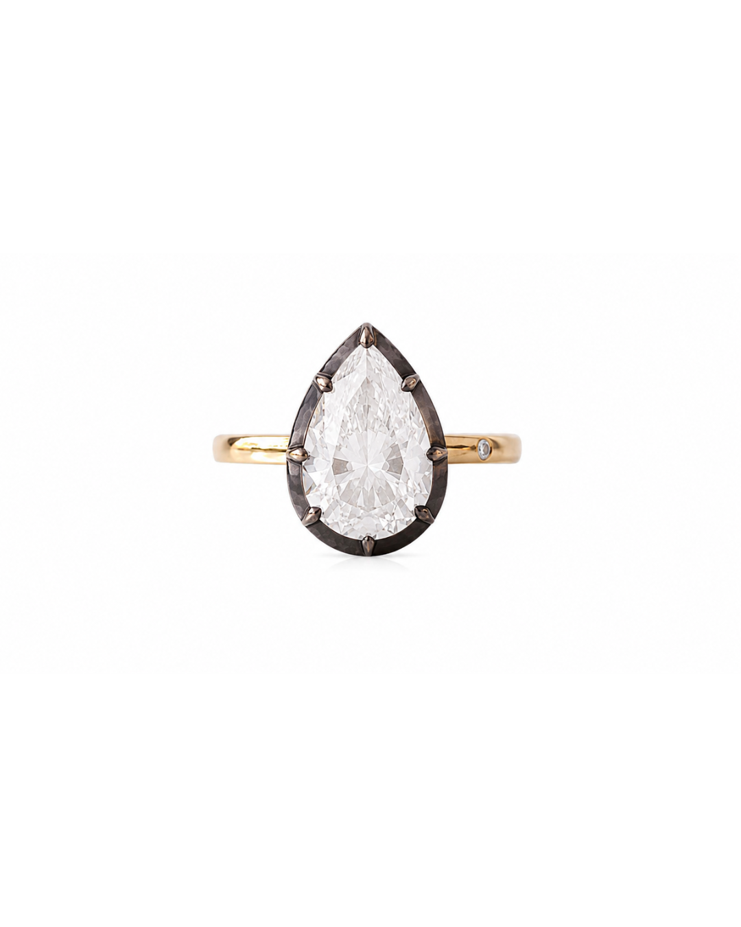 PEAR SHAPE RHODIUM POWER PINKY RING™
