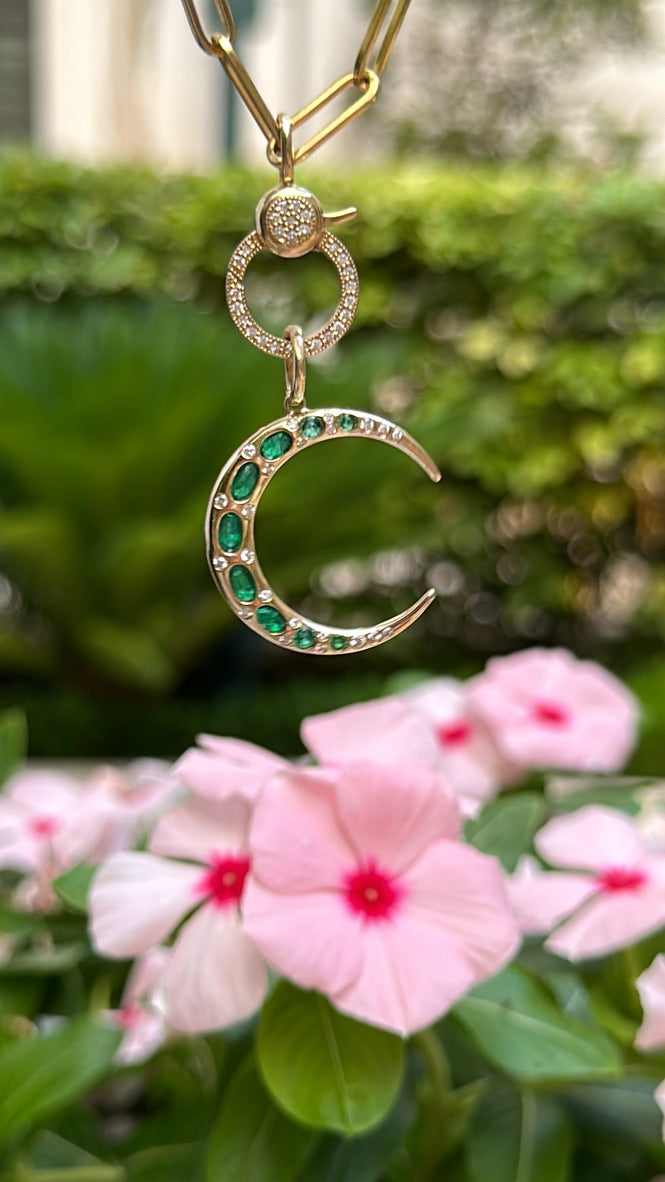DIAMOND AND EMERALD CRESCENT MOON PENDANT
Diamond and Emerald Crescent Moon Pendant
Crescent Moon Diamond and Emerald Necklace
Luxury Diamond and Emerald Crescent Moon Pendant
Diamond and Emerald Crescent Moon Charm
Emerald Crescent Moon Pendant with Diamonds
Crescent moon pendant
Diamond pendant
Emerald pendant
Fine jewelry
Luxury charm
Designer necklace
Celestial jewelry
Statement jewelry
Custom pendant