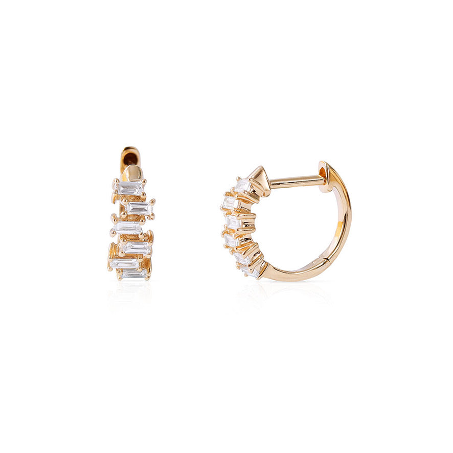 CHLOE BAGUETTE DIAMOND HOOPS
