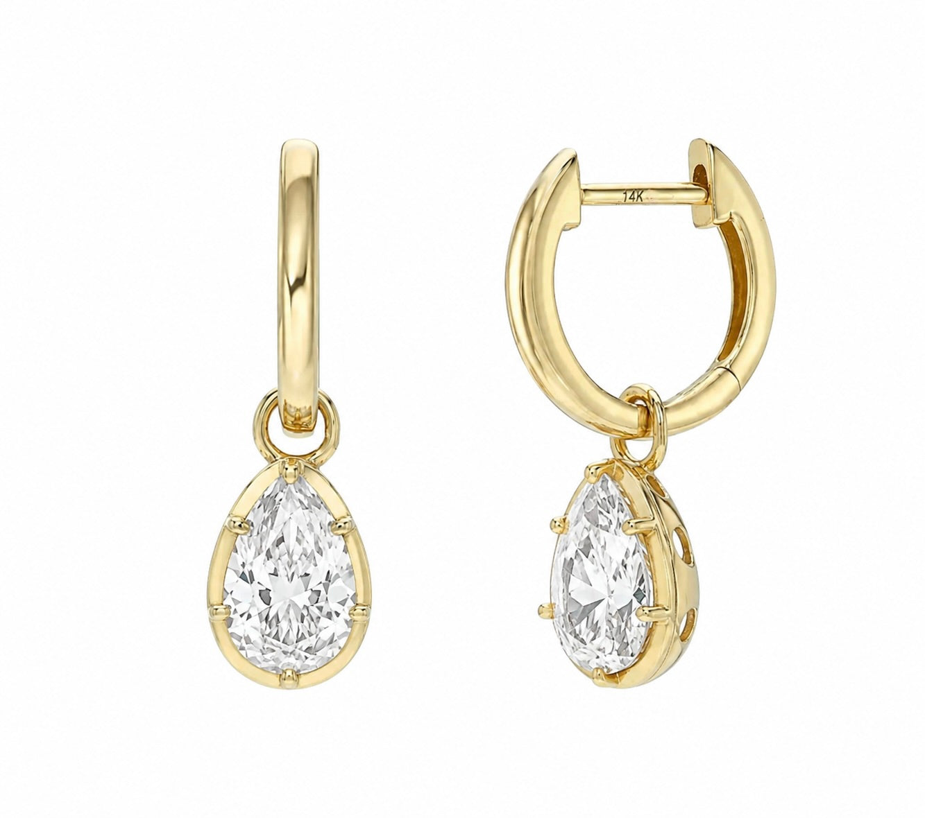 PEAR SHAPED DIAMOND DROP EARRINGS