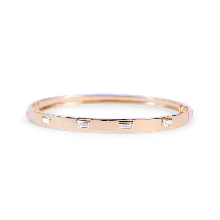 NICOLA CLASSIC INSET BAGUETTE DIAMOND BANGLE