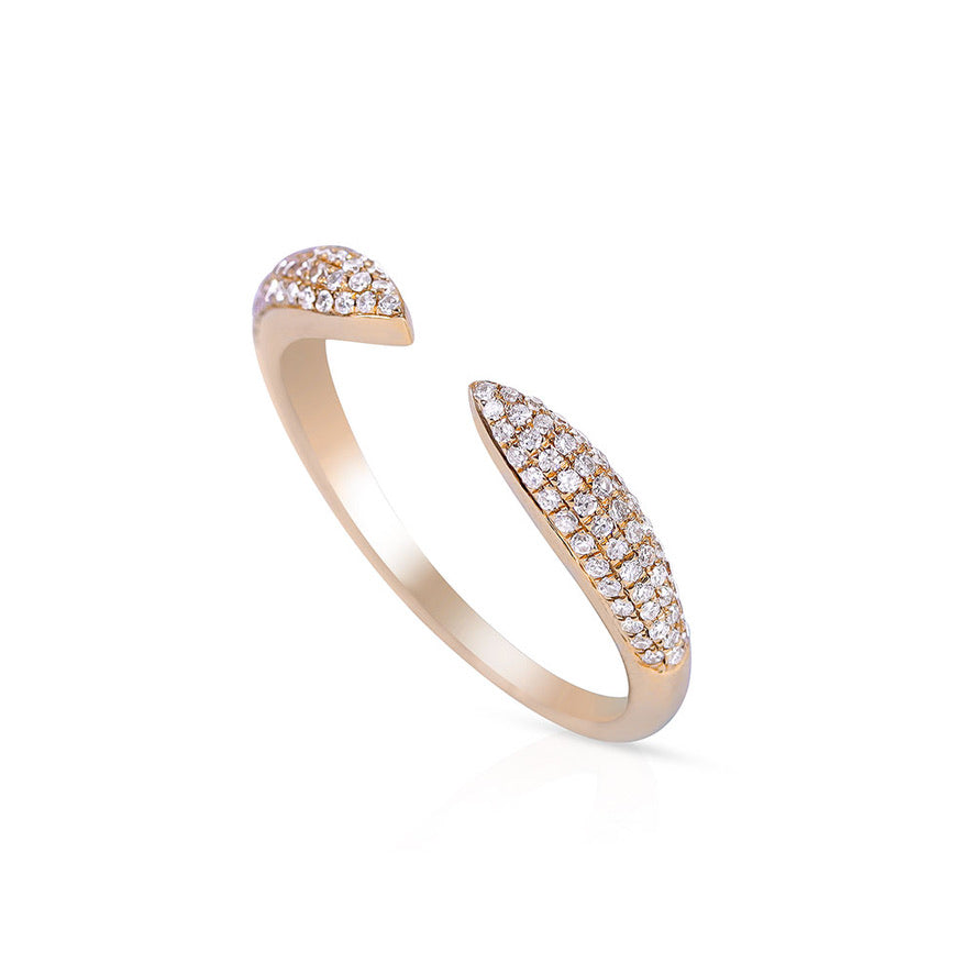 14K GOLD AND DIAMOND MEDIUM CLAW RING