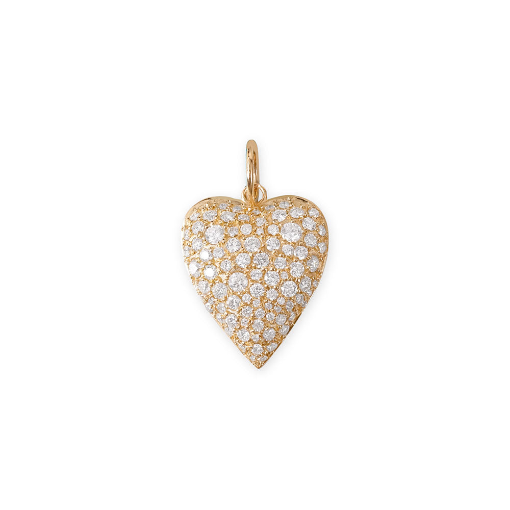 MIXED DIAMOND HEART CHARM