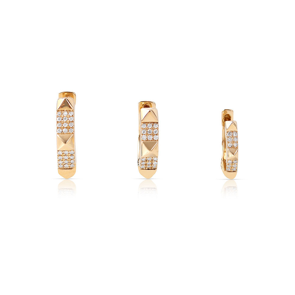 DIAMOND PYRAMID STUD HUGGIES