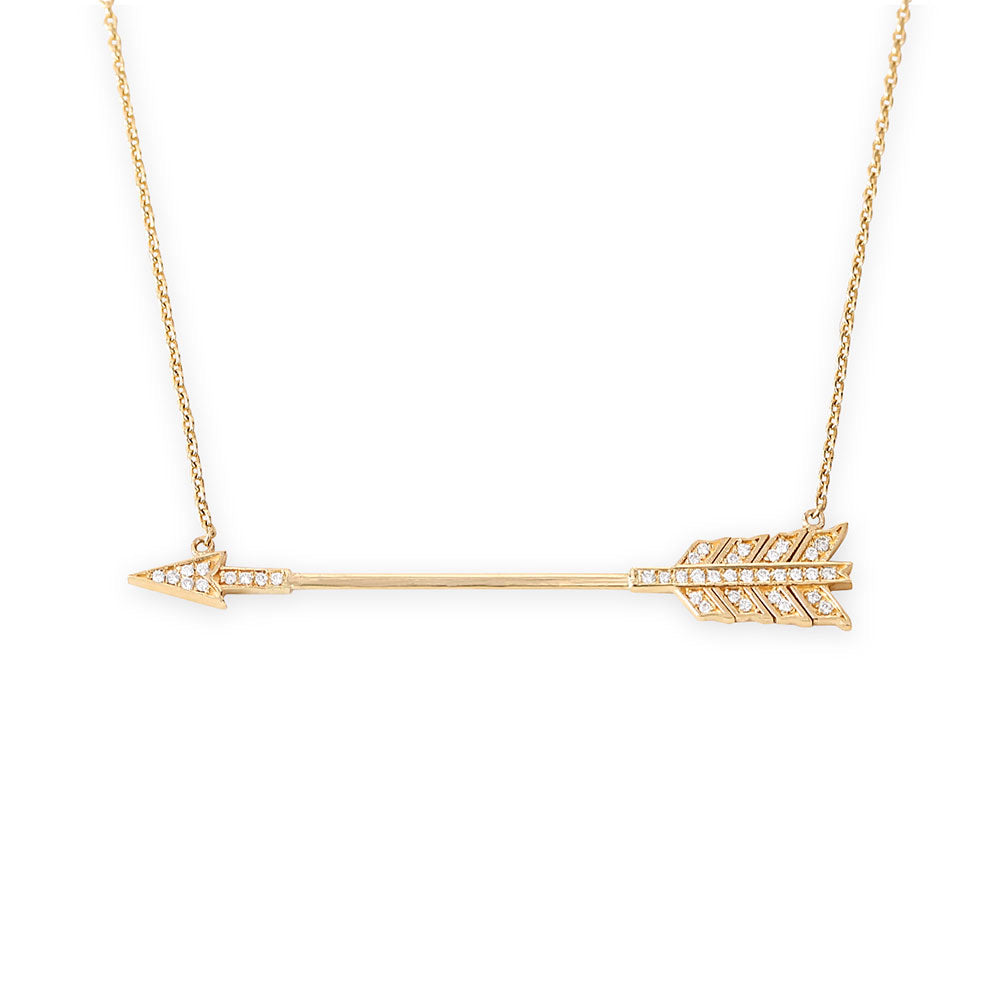 14K GOLD AND DIAMOND ARROW NECKLACE