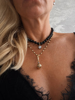 5mm Rhodium Ball Chain 14K Gold