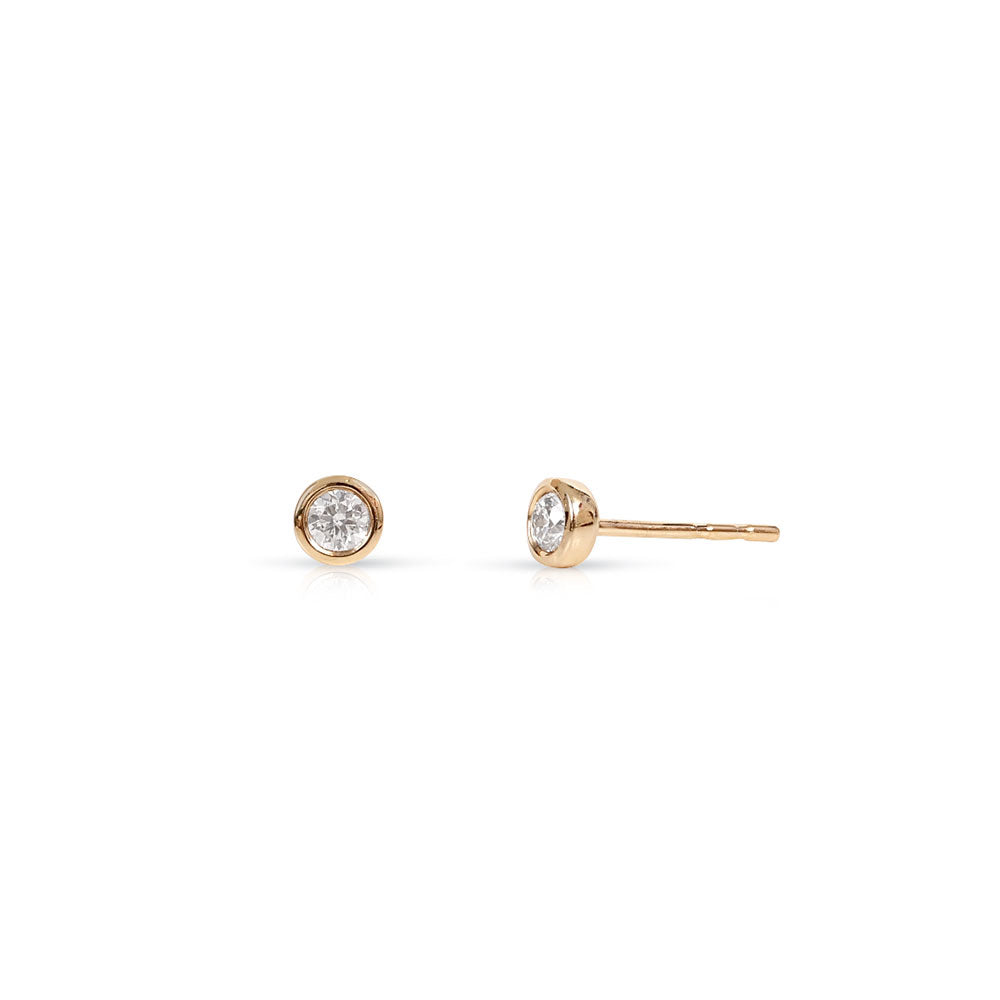 BEZEL SET DIAMOND STUDS