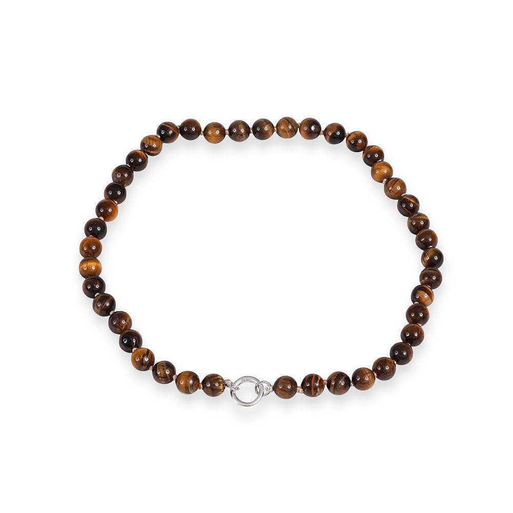 BEADED TIGER EYE NECKLACE