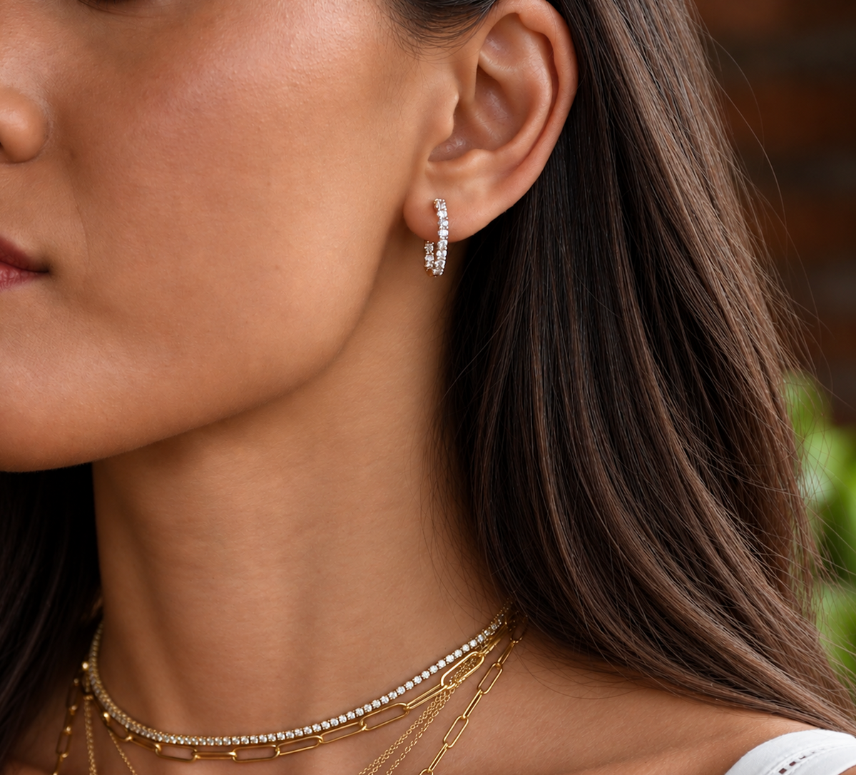 ANNA LARGE CLASSIC DIAMOND HOOPS