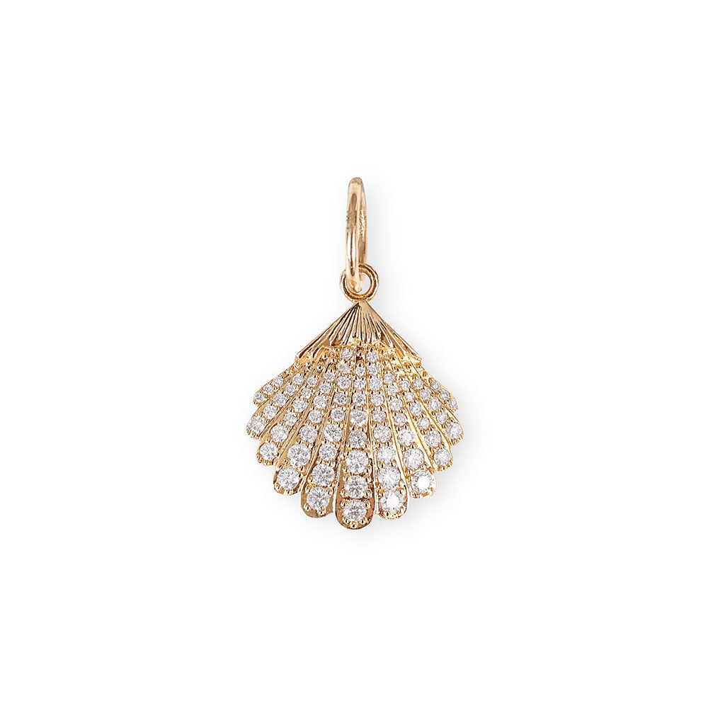 14K GOLD AND DIAMOND MEDIUM SHELL CHARM