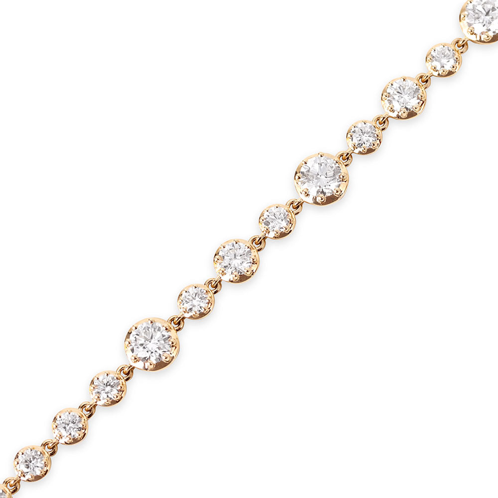 14K GOLD AND DIAMOND 10CT GEORGIAN SET TENNIS NECKLACE